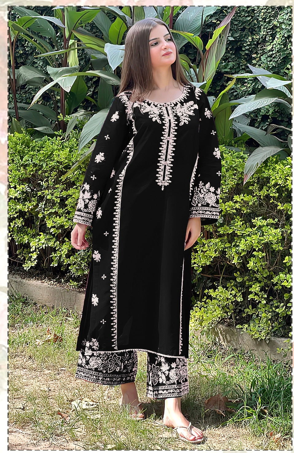 2pc Unstitched Embroidered Dhanak Fabric