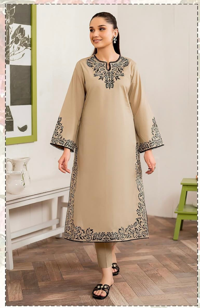 2pc Unstitched Embroidered Dhanak Fabric