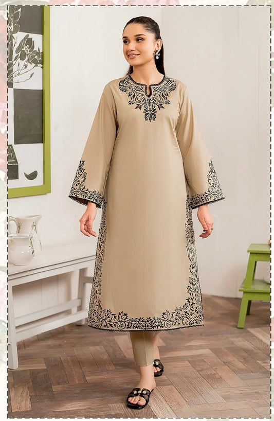 2pc Unstitched Embroidered Dhanak Fabric