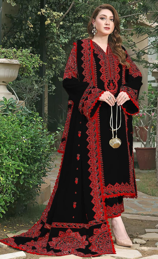 ANEELAS DHANAK 3PC BLACK 1758-1802